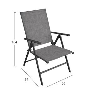 Set of 5 metal table and folding gray chairs Hm10558,01