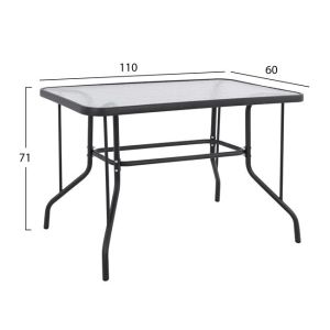 5-piece set with Adam table 110x60x71cm and Laura chairs in gray color Hm10472