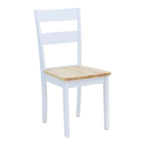 Set of 5 pieces, dining table Mabor-york, white wood, 120-150x80x73.8 cm