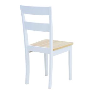 Set of 5 pieces, dining table Mabor-york, white wood, 120-150x80x73.8 cm