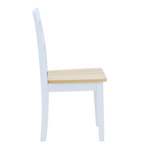 Set of 5 pieces, dining table Mabor-york, white wood, 120-150x80x73.8 cm