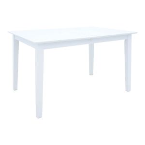 Set of 5 pieces, dining table Mabor-york, white wood, 120-150x80x73.8 cm