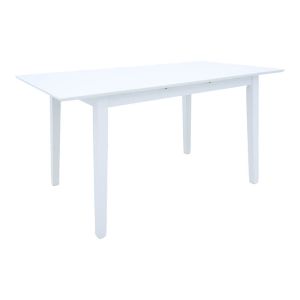 Set of 5 pieces, dining table Mabor-york, white wood, 120-150x80x73.8 cm