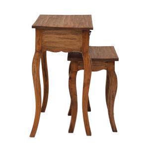 Nesto side table set of 2 natural antique mahogany woods
