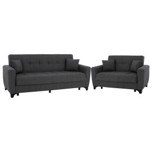 Set of 3 and 2-seater sofa beds in gray Hm11748.03