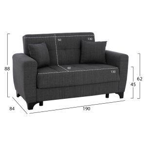 Set of 3 and 2-seater sofa beds in gray Hm11748.03