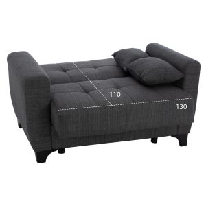 Set of 3 and 2-seater sofa beds in gray Hm11748.03
