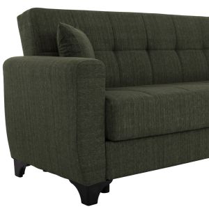 Set of 3 and 2-seater sofa beds in dark green Hm11748.05