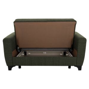 Set of 3 and 2-seater sofa beds in dark green Hm11748.05