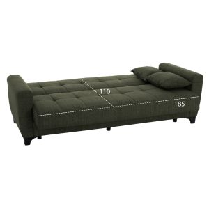Set of 3 and 2-seater sofa beds in dark green Hm11748.05