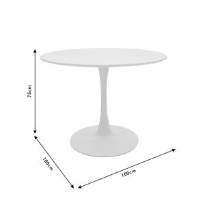 Aurora-balou dining table set of 5 Pp-mdf in white color D100x75cm