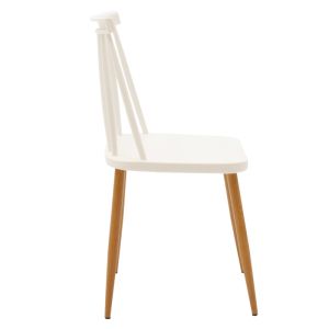 Dining table set Aurora-julita of 3 Pp-mdf white-natural color D80x73cm