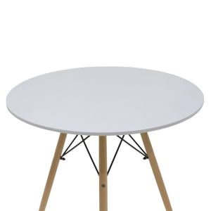 Aurora-julita dining table set of 5 Pp-mdf in gray-natural color D80x73cm