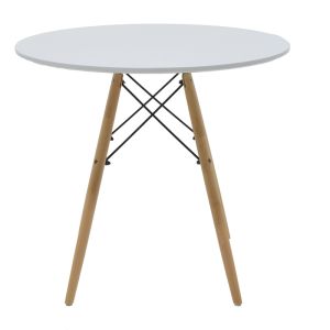 Aurora-julita dining table set of 5 Pp-mdf in gray-natural color D80x73cm