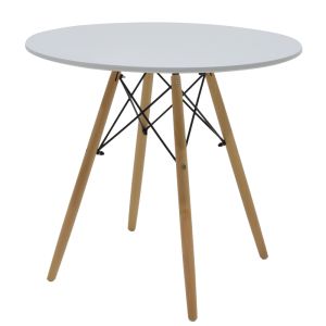 Aurora-julita dining table set of 5 Pp-mdf in gray-natural color D80x73cm