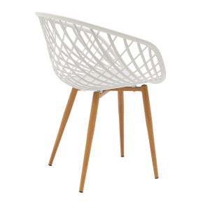 Dining table set Ezra-balou of 5 Pp-mdf in white color D100x75cm