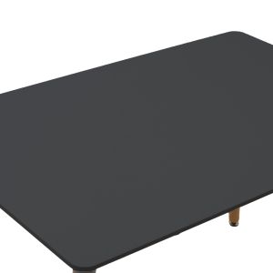 Dining table set Ezra-natali of 5 Pp-mdf in black-natural color 120x80x76cm