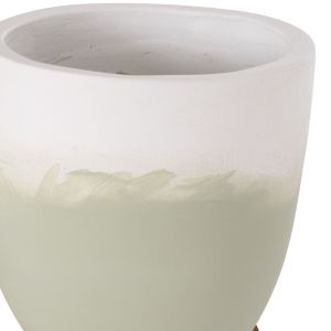 Комплект саксии Seon Hm4686.09 теракота в бяло и зелено тиково дърво