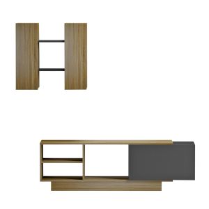 Комплект тв мебели Tyson Hm18081 меламин в Sonama-сиво 140x31.5x43.5hcm.