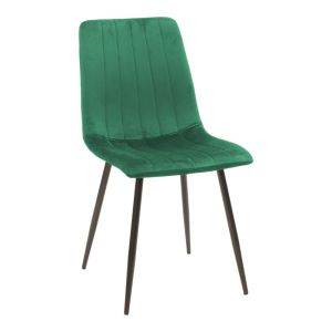 Balou-parker dining table set and 5 chairs Mdf black-green D120x73cm