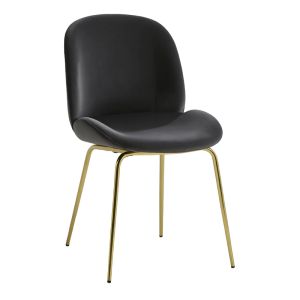 Balou-parker dining table and 5-piece chairs set Mdf black-velvet anthracite D120x73cm
