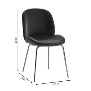Balou-parker dining table and 5-piece chairs set Mdf black-velvet anthracite D120x73cm