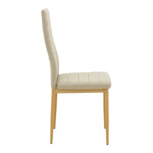 Balou-parker dining table and 5-piece chairs set white-beige D120x73cm