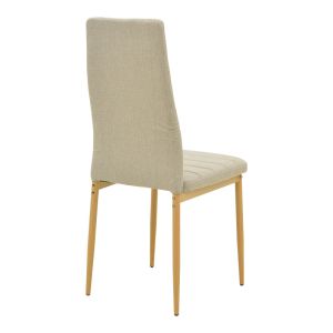 Balou-parker dining table and 5-piece chairs set white-beige D120x73cm