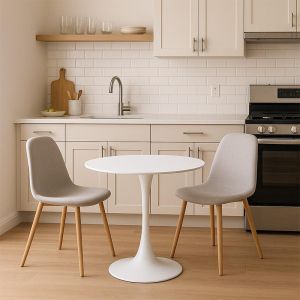 Elijah-bella 3-piece dining table set in white-gray color �60x74cm
