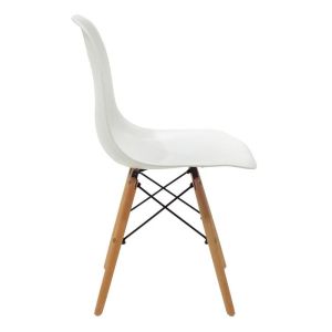 Elijah-julita 3-piece dining table set Pp-pu in white with natural legs �60x74cm