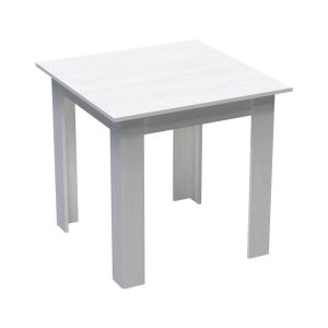 Dining table set Manka I-aurora I of 3 pieces in white color 80x80x77cm
