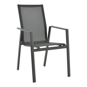Pinap-dashiell 5-piece dining table set, black aluminum and black-tinted plywood 110x74cm
