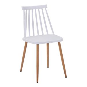 Quana-aurora I dining table set of 5 pieces in transparent-white color 120x70x75cm