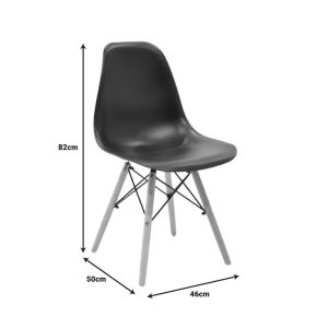 Quana-julita 5-piece dining table set, 8mm transparent glass - black legs 120x70x75cm