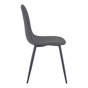 Bella-balou 5-piece dining table and chairs set, Mdf, black-anthracite velvet, D120x73 cm