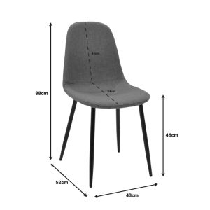 Bella-balou 5-piece dining table and chairs set, Mdf, black-black fabric, D100x73cm
