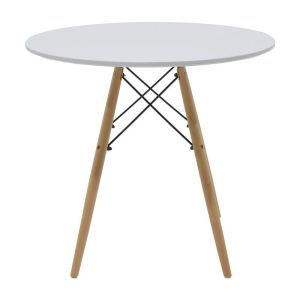 Julita-parker dining table set of 5 pieces Mdf white-natural legs D80x73cm