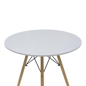 Julita-parker dining table set of 5 pieces Mdf white-natural legs D80x73cm
