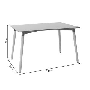 Dining set Natali-julita 5pcs black and white - natural 120x80x76cm