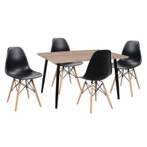 Dining table set 5 pieces Hm10349.01 table and chairs Twist 120x70x76.5cm