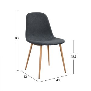Dining table set 5 pieces Minimal 45x54x84cm with Leonardo gray chair Hm11330,10