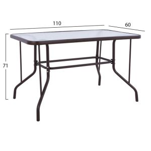 Dining table set 5 pieces with 4 chairs with cushions and table 110x60 brown color Hm10566,02