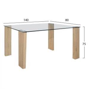 Dining table set 5 pieces with Morgan table 140x80x75 and Leah chairs Cypress Green Hm11411