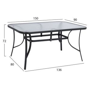 5-piece dining table set with metal table and chairs Hm5201,01