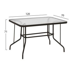 Dining table set 5 pieces chairs with cushions and table 120x70 Hm10568.02 brown color