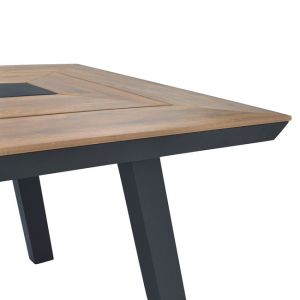 Dining table set 7 pieces aluminum in gray color Hm5233,02