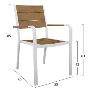 Dining table set 7 pieces white color Hm5240