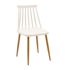 Dining table set Aurora-natali of 3 Pp-mdf white-natural color 80x80x76cm