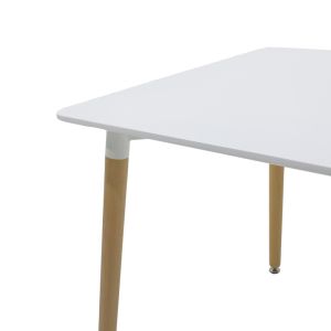 Dining table set Aurora-natali of 3 Pp-mdf white-natural color 80x80x76cm