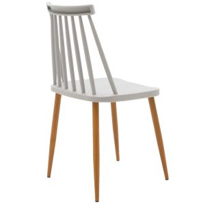 Dining table set Aurora-natali of 5 Pp-mdf white-gray-natural color 120x80x76cm